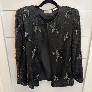 VINTAGE Y2K FELICITY PXL silk beaded woman evening party old money luxury jacket